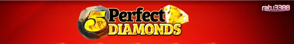 Tampilan visual slot 5 Perfect Diamonds dengan simbol berlian dan angka 7 yang klasik.