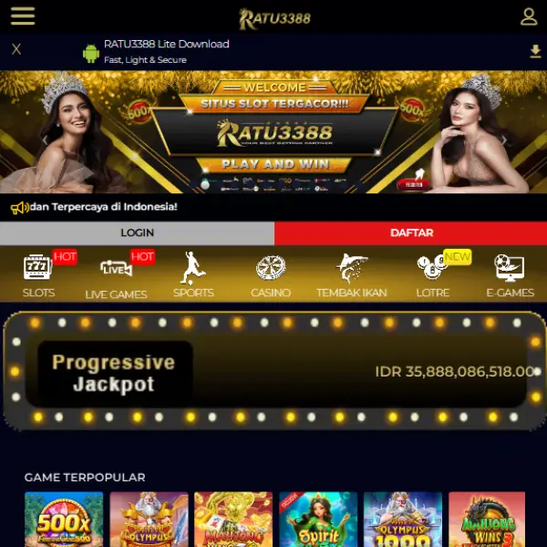 RATU3388 Masuk Resmi 2026 Aplikasi